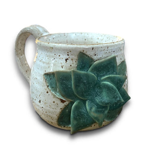 Ceramic Succulent Mug Unique Handmade Mug for Coffee and Tea