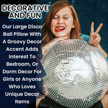 Load image into Gallery viewer, 16x16 Large Round Pillow Disco Ball Pillow Ball Pillows Decorative Throw Pillows For Teen Girls Bedroom - Funky Throw Pillows Bed Pillow Or Floor Cushion For Cute Room Decor Sphere Pillow
