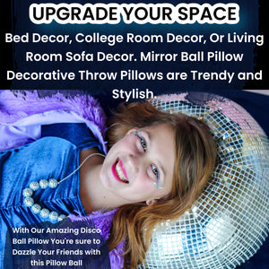 16x16 Large Round Pillow Disco Ball Pillow Ball Pillows Decorative Throw Pillows For Teen Girls Bedroom - Funky Throw Pillows Bed Pillow Or Floor Cushion For Cute Room Decor Sphere Pillow